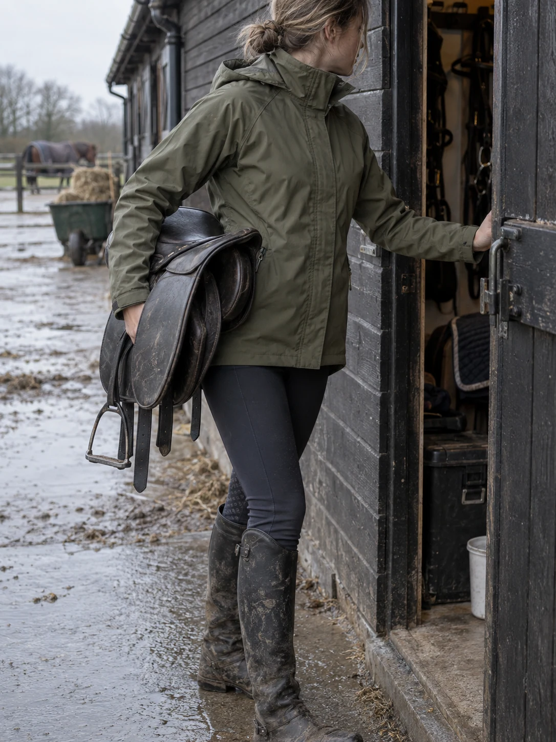 Lightweight rain riding shell — generated in-use fit study