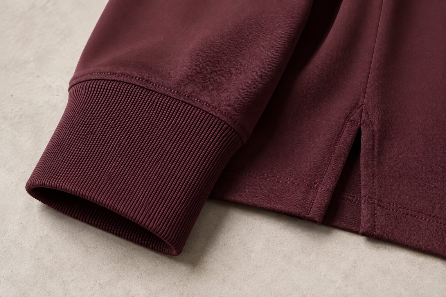 Long-sleeve riding polo construction and material close-up concept