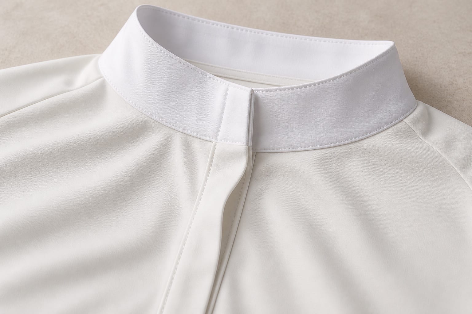Short-sleeve show shirt construction and material close-up concept