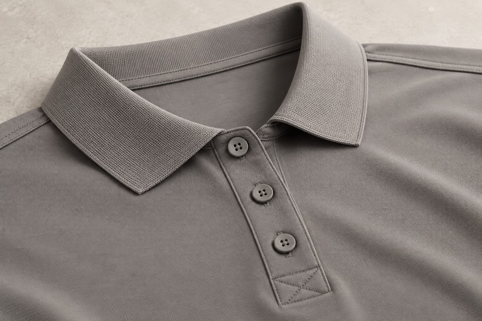 Technical training polo construction and material close-up concept