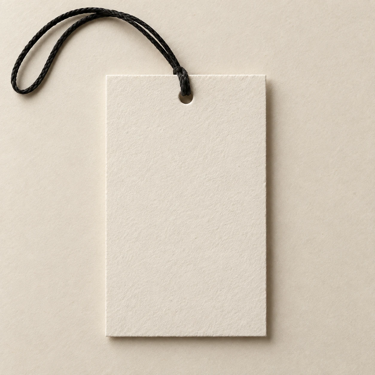 Cotton paper hangtag material and construction concept