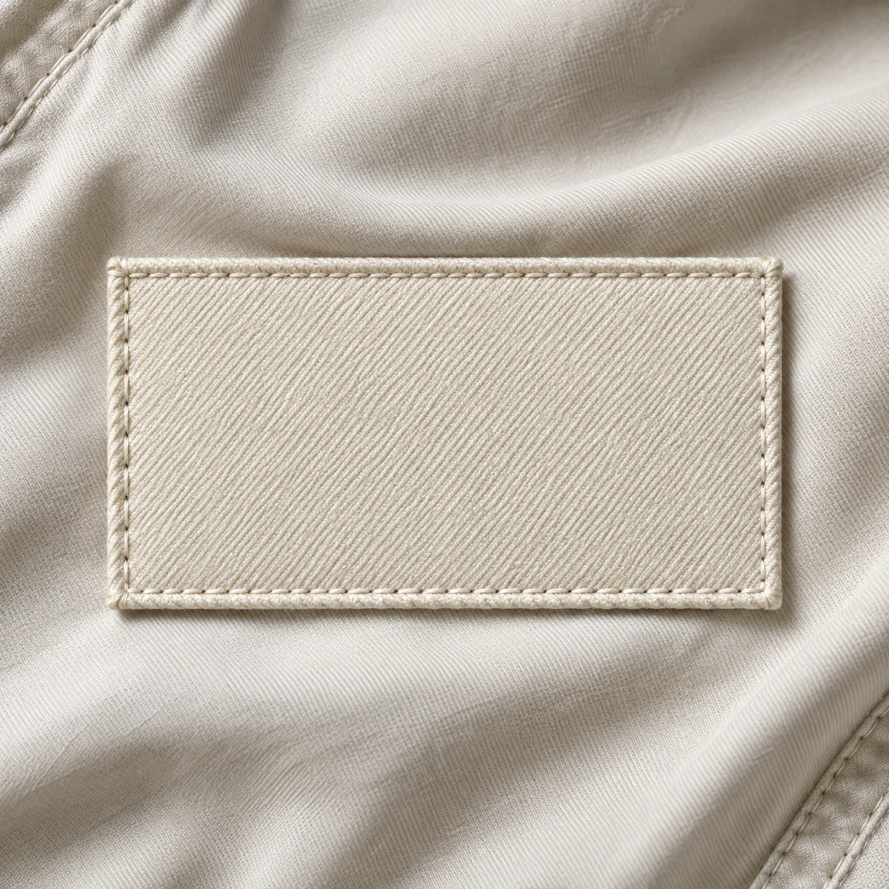 Sewn twill patch material and construction concept
