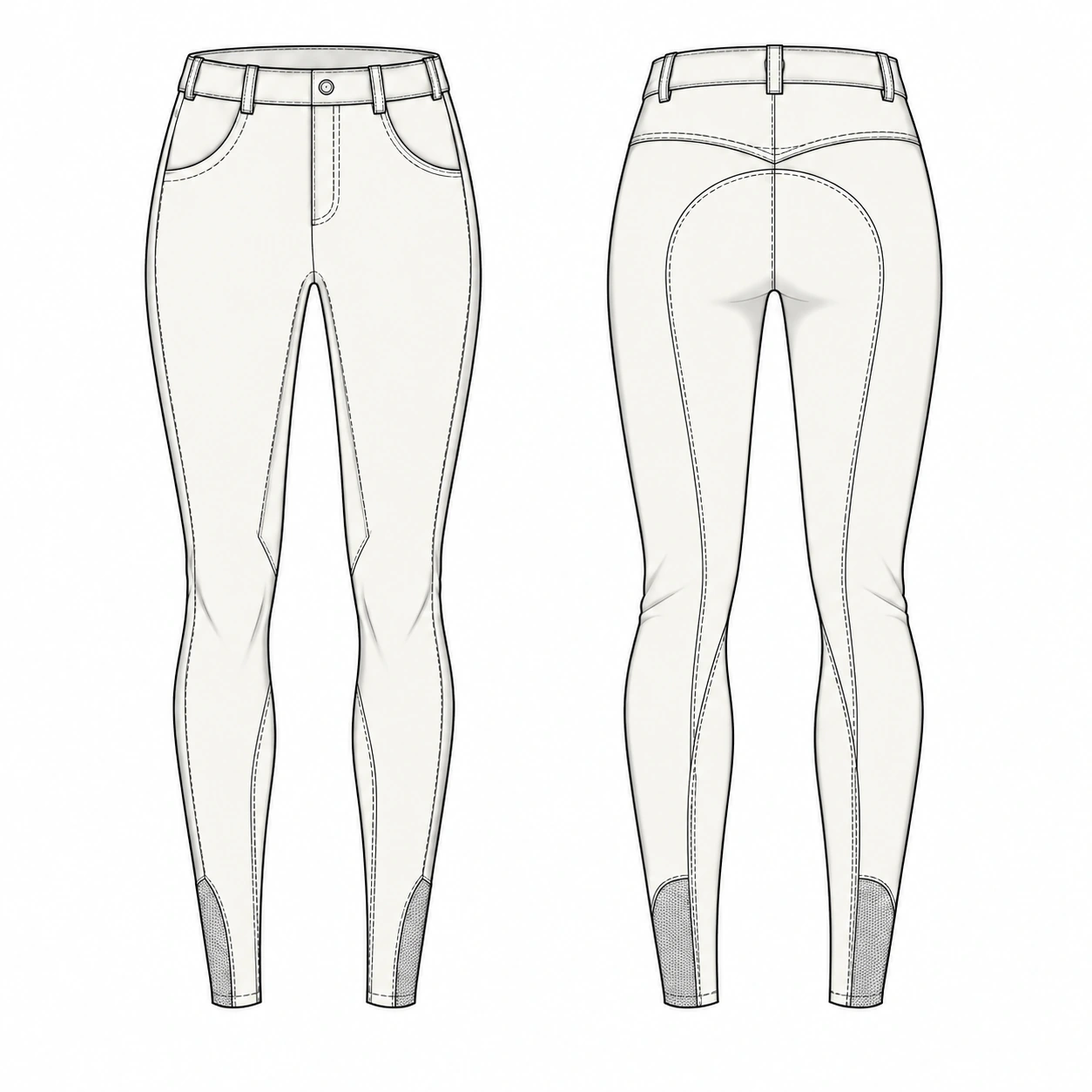 Front and back breeches construction drawing