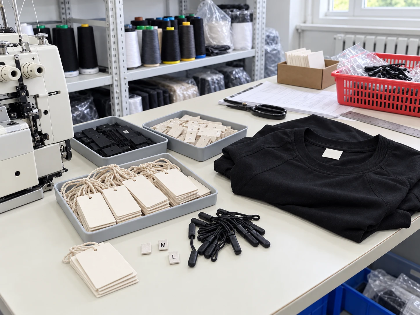Garment label and trim development — generated study
